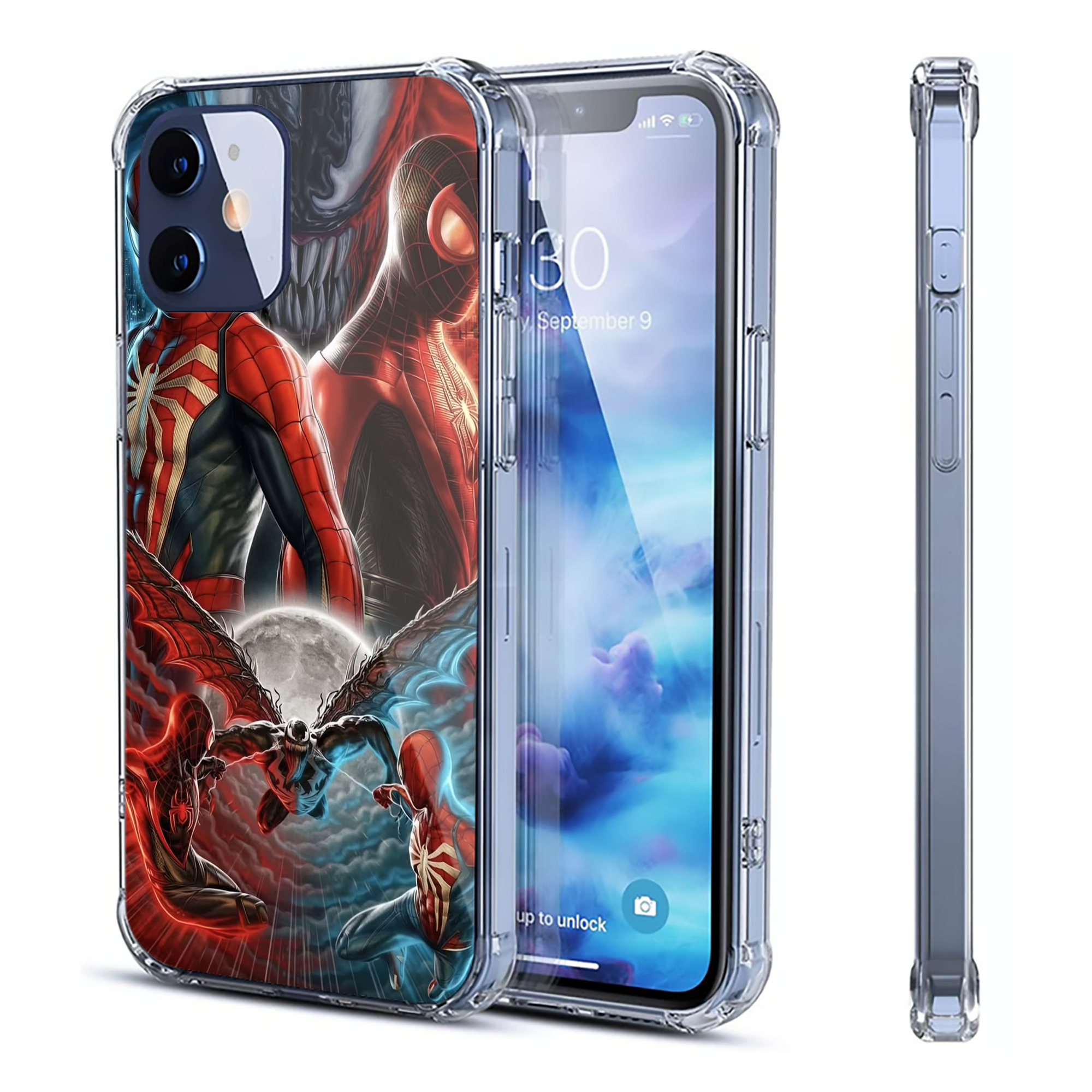 （画像用） Spider Man スパイダーマン 【iPhone 12シリーズ対応】透明スマホケース（クリアソフトケース）